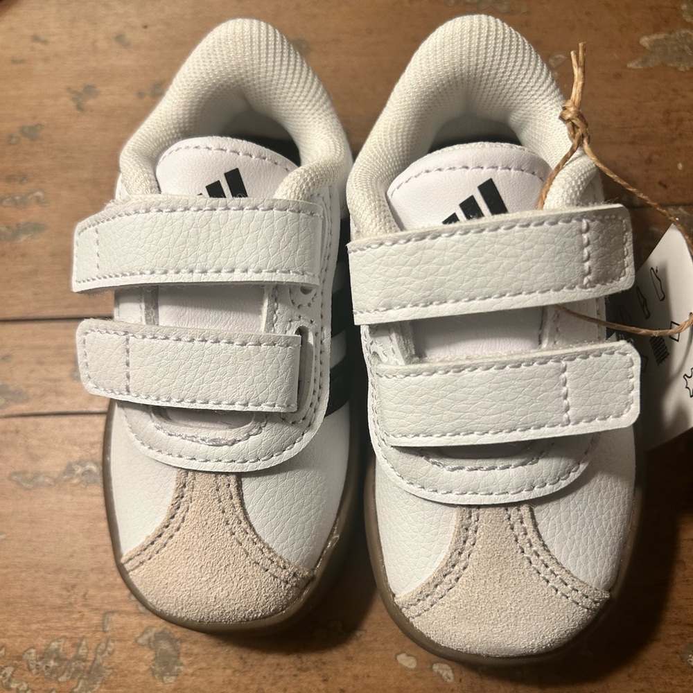 adidas Kids White and Beige Sneakers